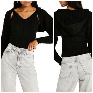 River Island Wool Hoodie shrug and tank top sweater set